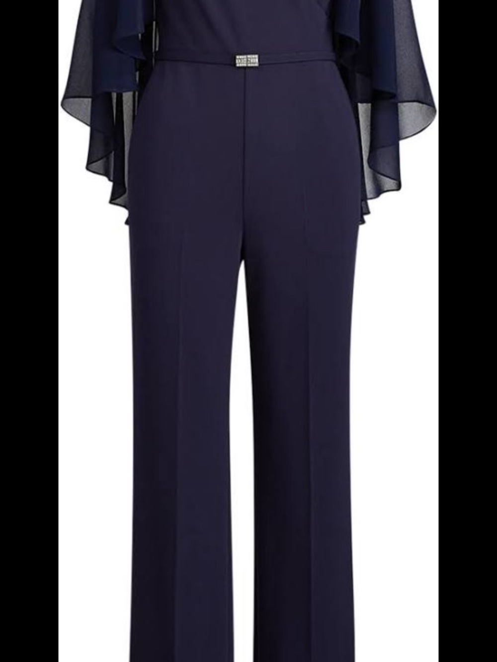 Lauren Ralph Lauren Navy Cape Sleeve Jumpsuit Size 10 NWT Elegant - Picture 14 of 14